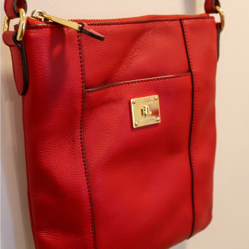 Ralph Lauren Red Leather Crossbody Bag